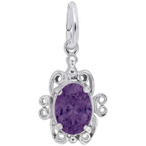 Rembrandt Charms - Filigree February Stone Charm - 4764-002
