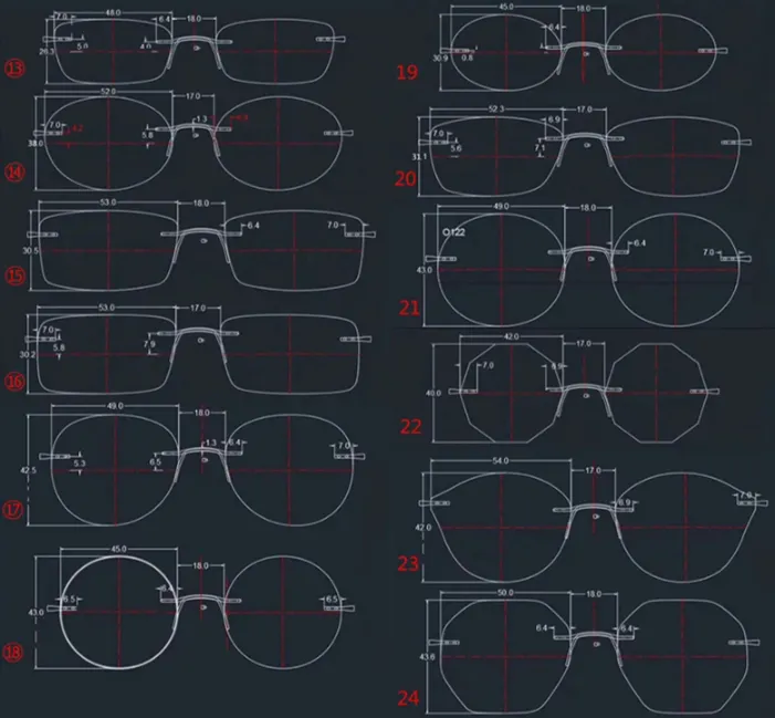 Reven Jate Men's Rimless Rectangle Titanium Eyeglasses 632