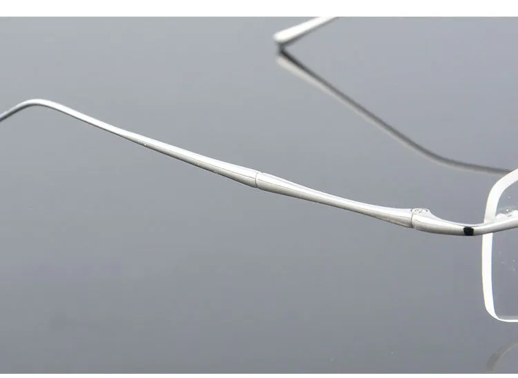 Reven Jate Men's Rimless Rectangle Titanium Eyeglasses 632
