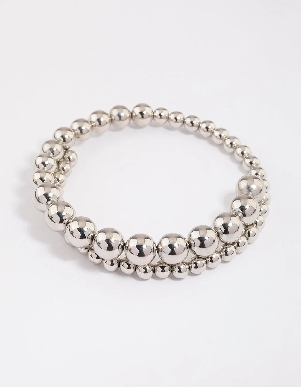 Rhodium Chunky Beaded Bracelet
