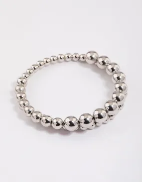 Rhodium Chunky Beaded Bracelet