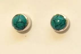 Round Turquoise Studs 2
