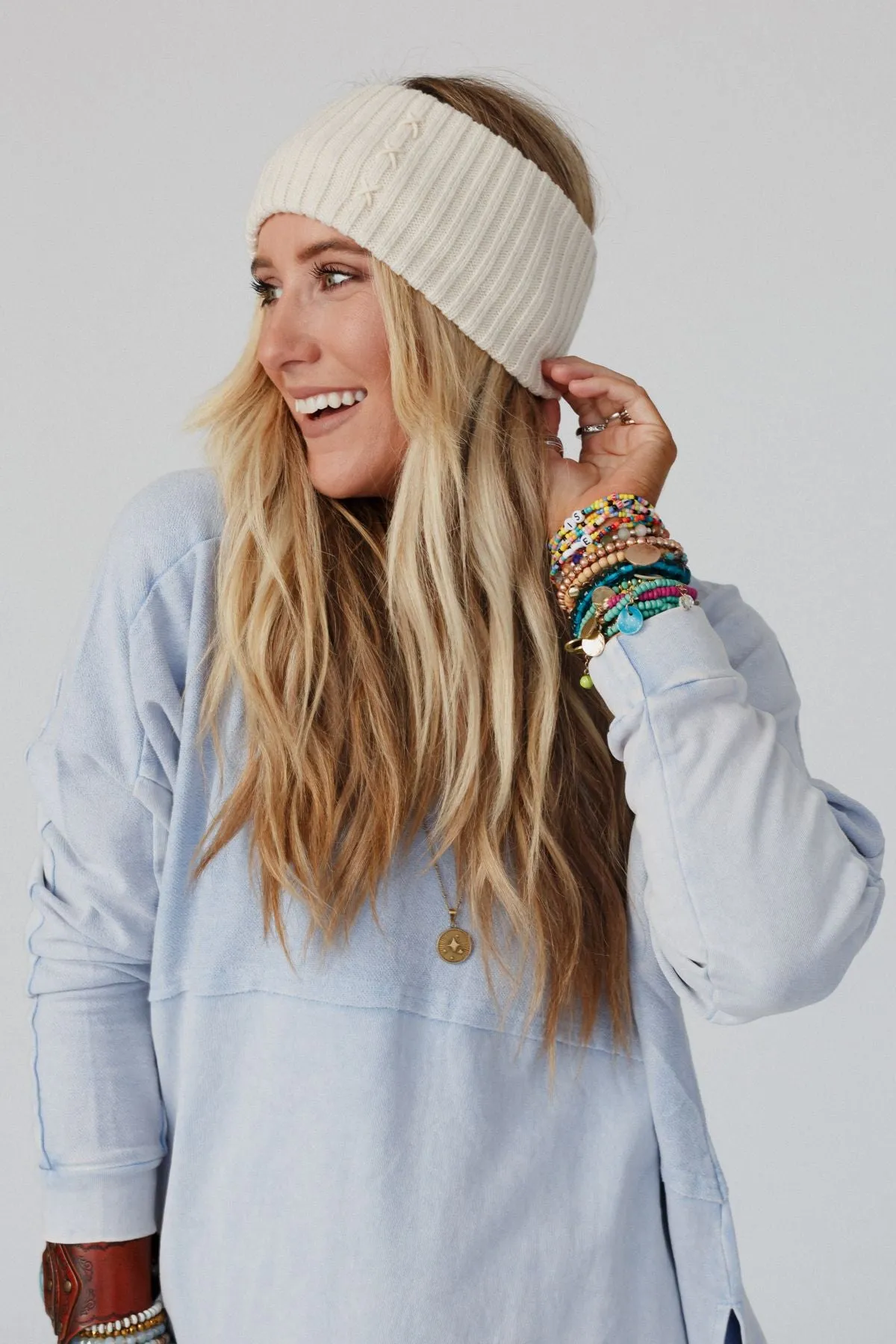 Sadia Embroidered Head Wrap - Ivory
