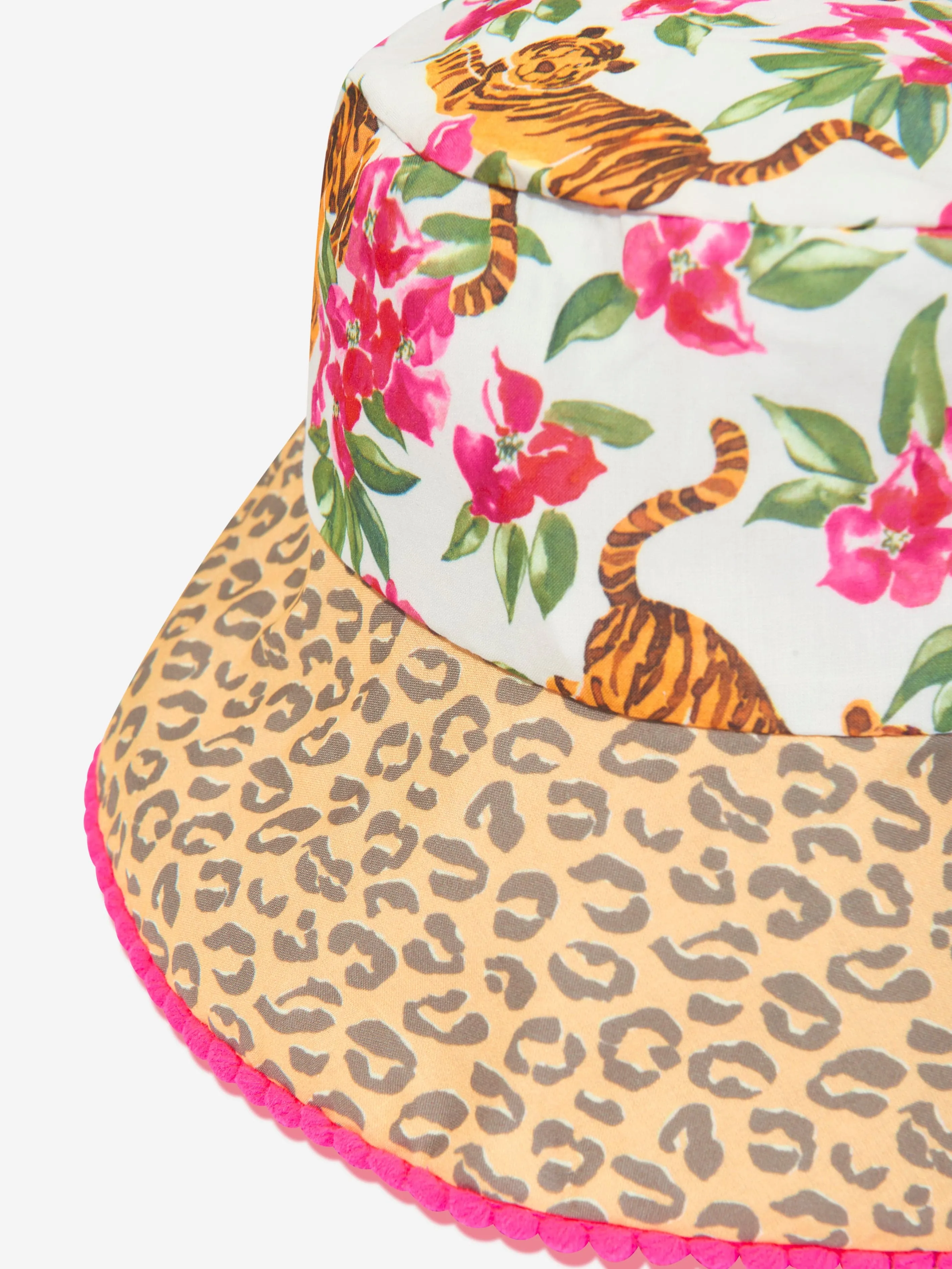 Selini Action Girls Floral Tiger Bucket Hat in Multicolour