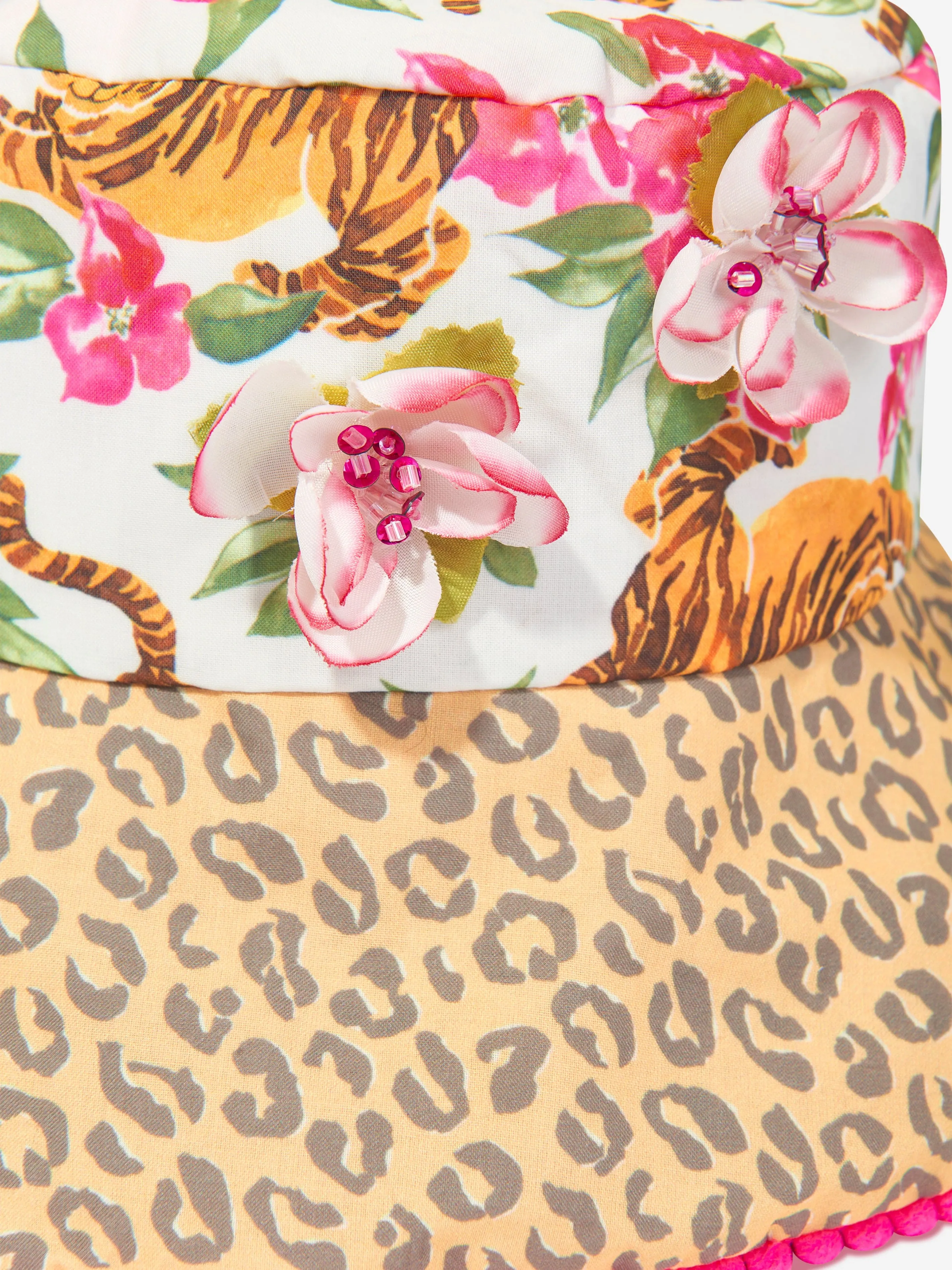 Selini Action Girls Floral Tiger Bucket Hat in Multicolour