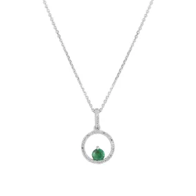Silver Confetti Emerald & Diamond Necklace