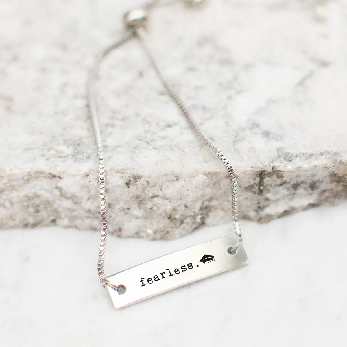 Silver Fearless - Graduate Adjustable Bar Bracelet
