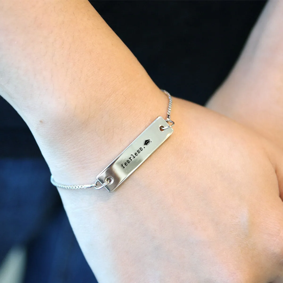 Silver Fearless - Graduate Adjustable Bar Bracelet