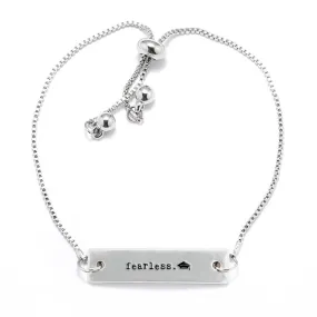 Silver Fearless - Graduate Adjustable Bar Bracelet