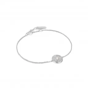 Silver Scattered Stars Kyoto Opal Disc Bracelet B034-02H
