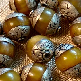 Small Resin Amber Beads, Nepal