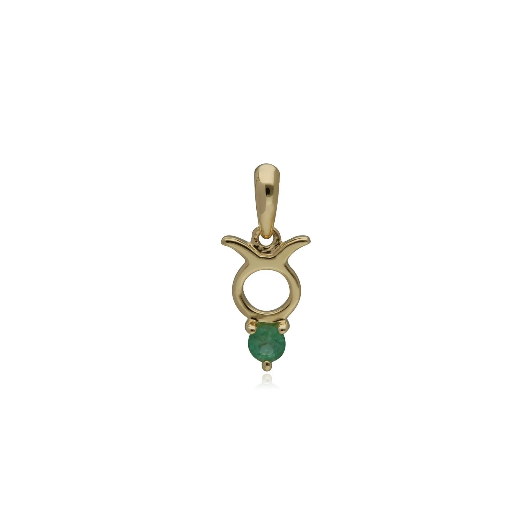 Smaragd Stier Sternzeichen Anhänger in 9ct Gelb Gold