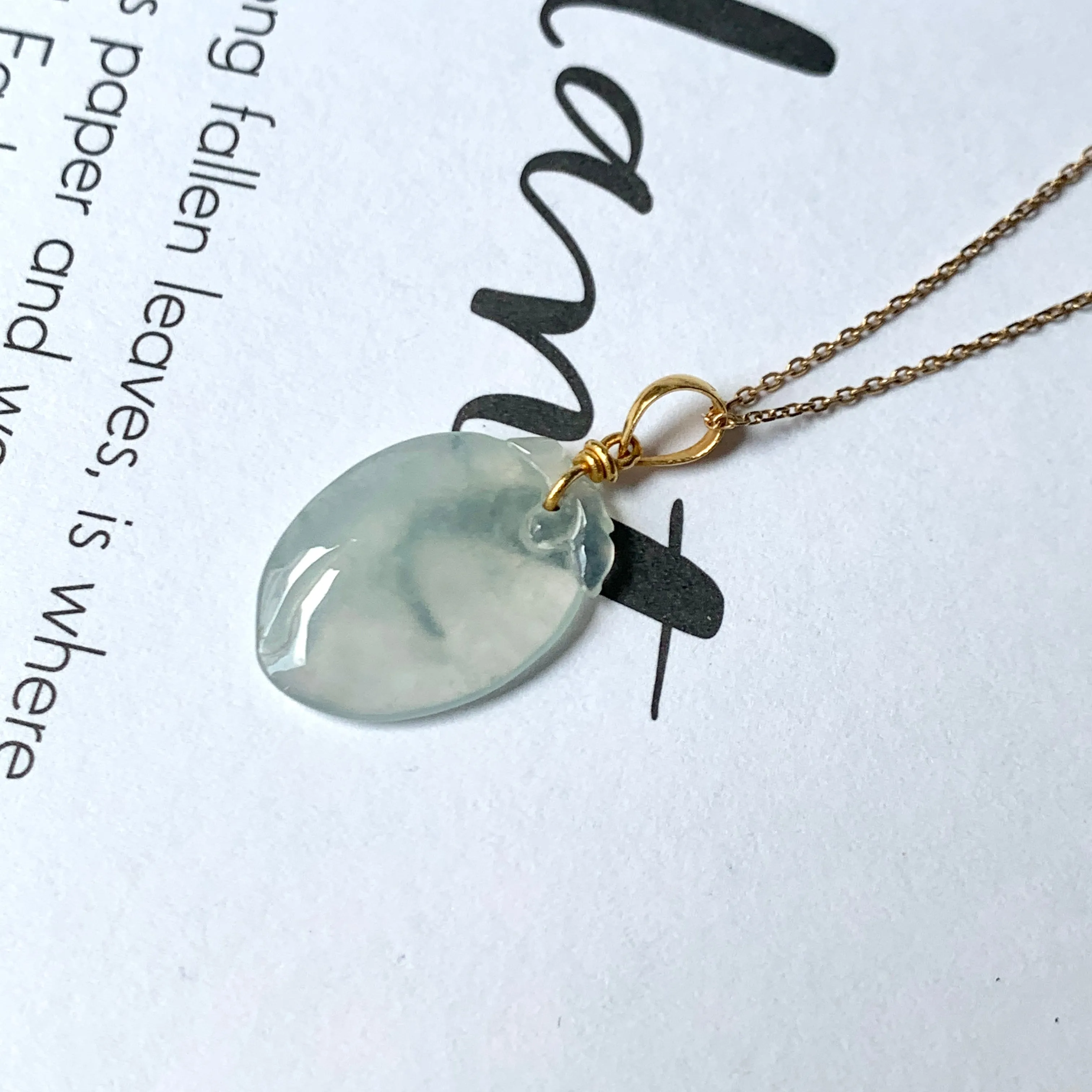 SOLD OUT: A-Grade Light Green Jadeite Peach Pendant No.600131