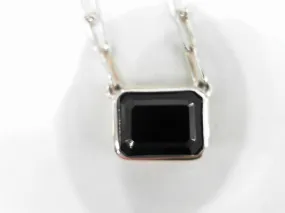 SS EMERALD SHAPE BLACK SPINEL
