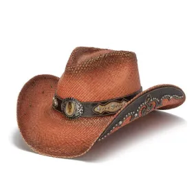 Stampede Hats -Orange Rhinestone Cowboy Hat