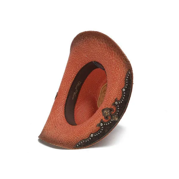 Stampede Hats -Orange Rhinestone Cowboy Hat