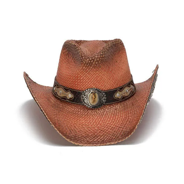 Stampede Hats -Orange Rhinestone Cowboy Hat