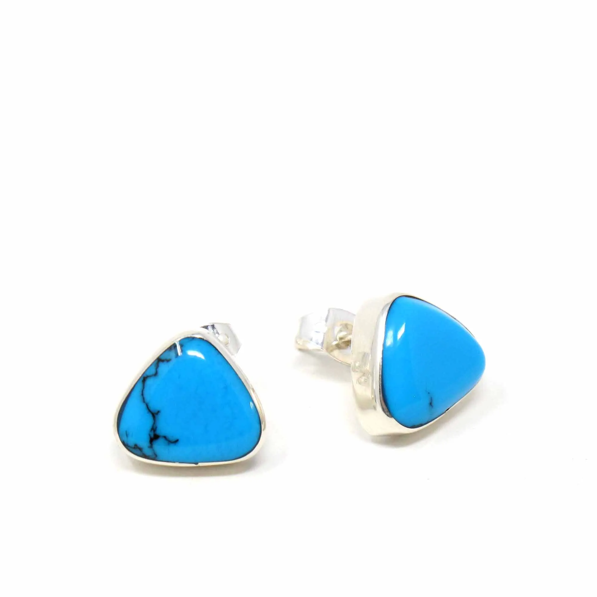 Sterling Silver Earrings Triangle with Turquoise