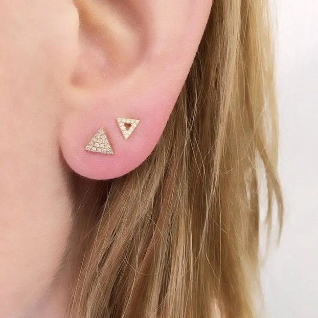 Triangle Pave Post Earrings
