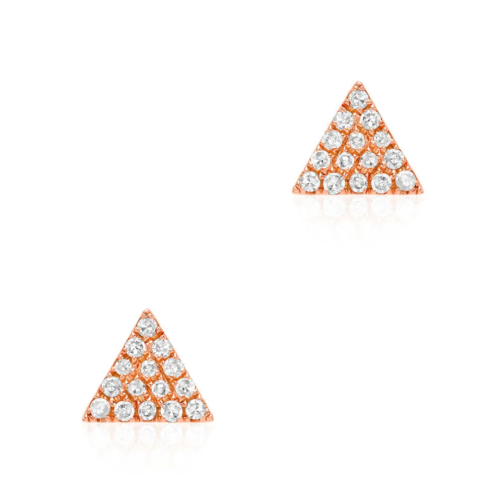 Triangle Pave Post Earrings
