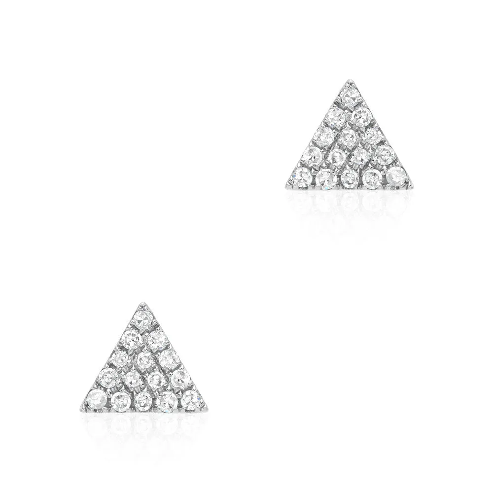 Triangle Pave Post Earrings