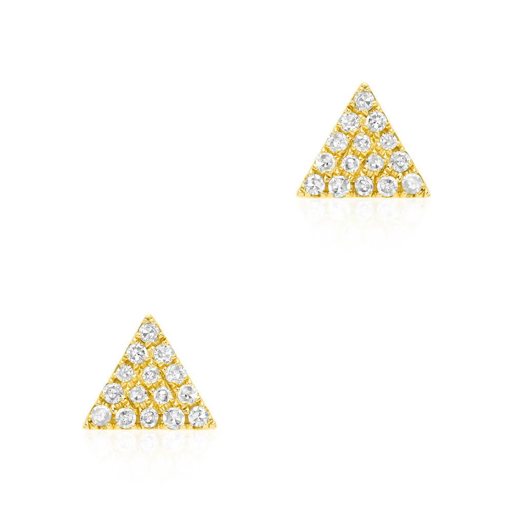 Triangle Pave Post Earrings