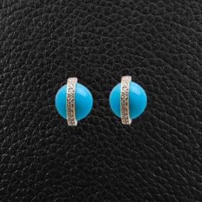 Turquoise & Diamond Earrings