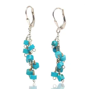 Turquoise Earrings with Sterling Silver Latch Back Ear Wires