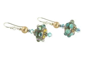 Turquoise Jewels Lampwork Bead Earrings