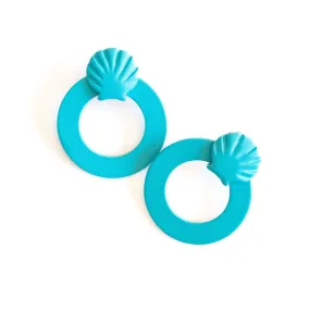 Turquoise Shell Double Circle Earrings