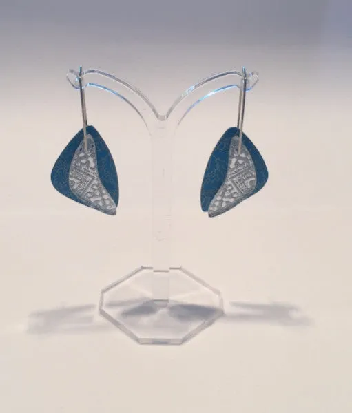 Turquoise Triangle Shield Earrings