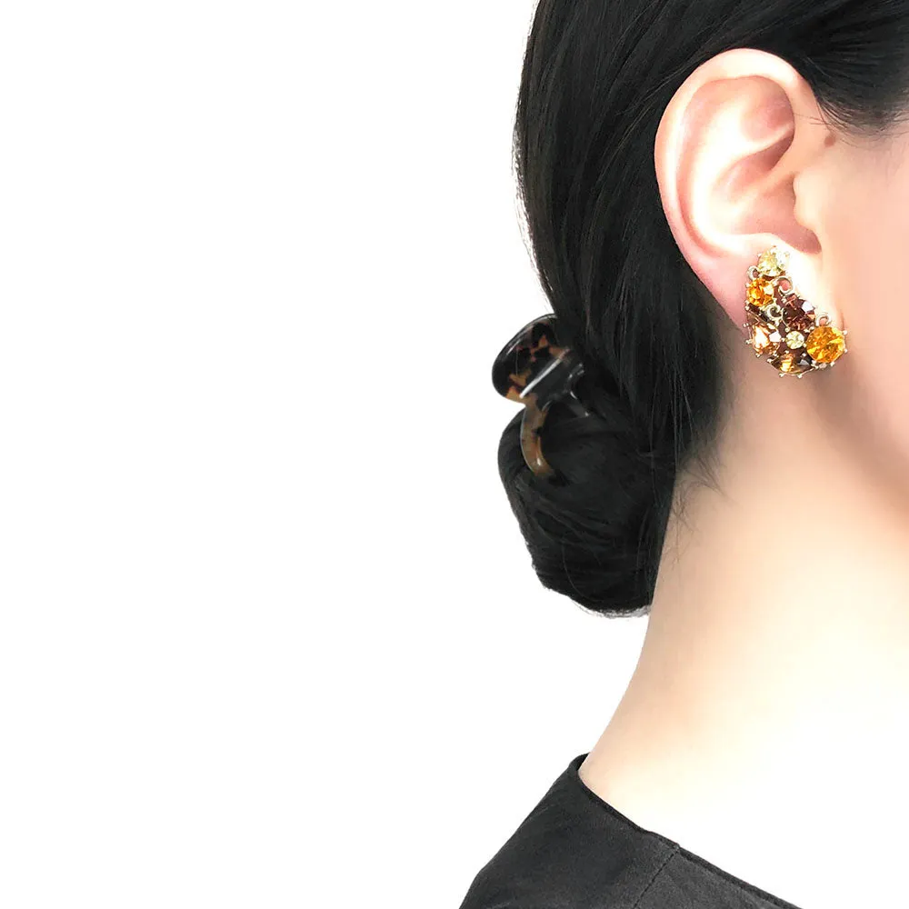 【USA輸入】ヴィンテージ リスナー ラインストーン イヤリング/Vintage LISNER Rhinestones Clip On Earrings