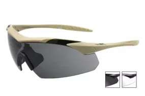 Vapor glasses Grey/Clear - Tan Frame
