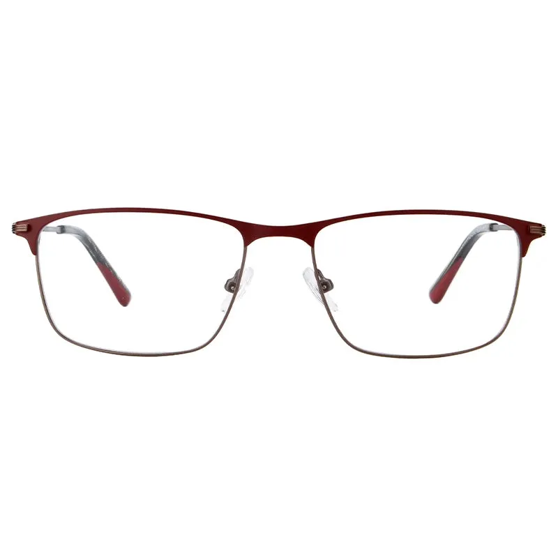 Vicky Men's Full Rim Tr 90 Stainless Steel Square Reading Glasses 2062