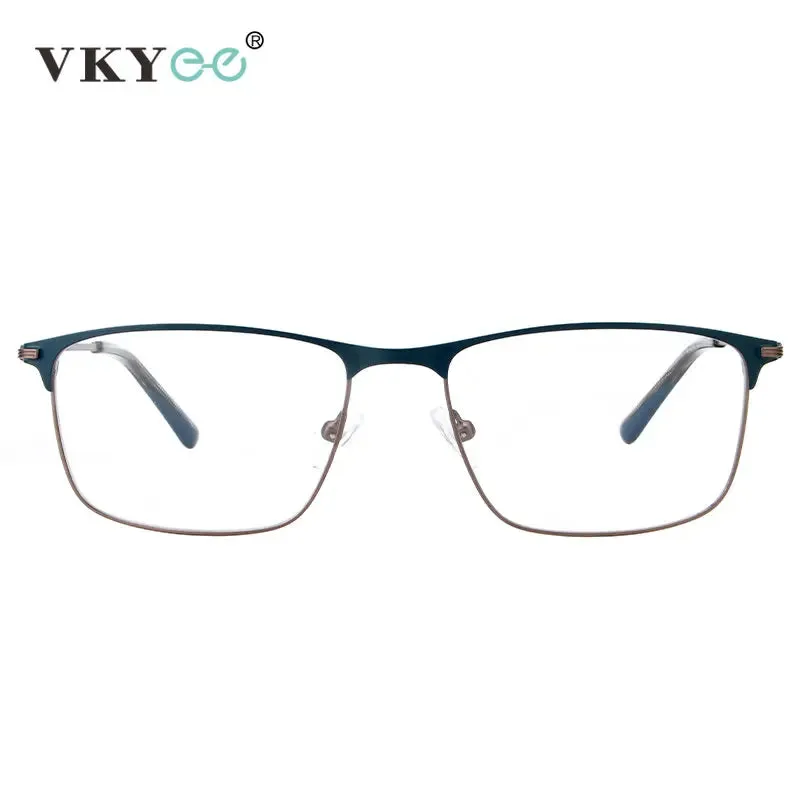 Vicky Men's Full Rim Tr 90 Stainless Steel Square Reading Glasses 2062