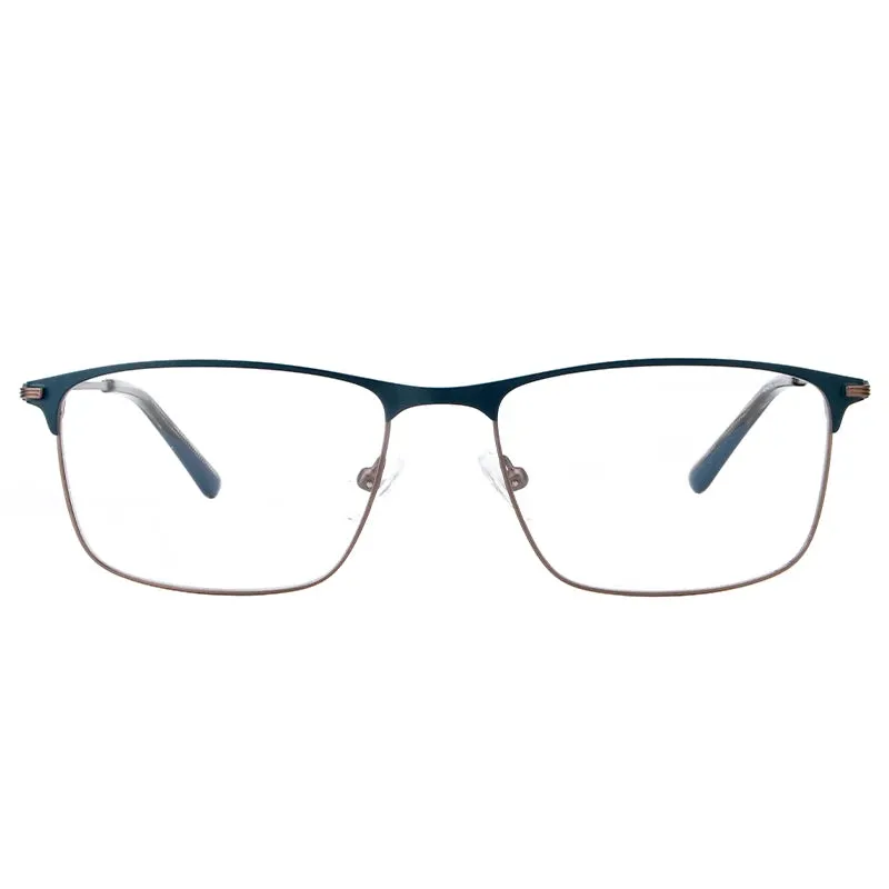 Vicky Men's Full Rim Tr 90 Stainless Steel Square Reading Glasses 2062