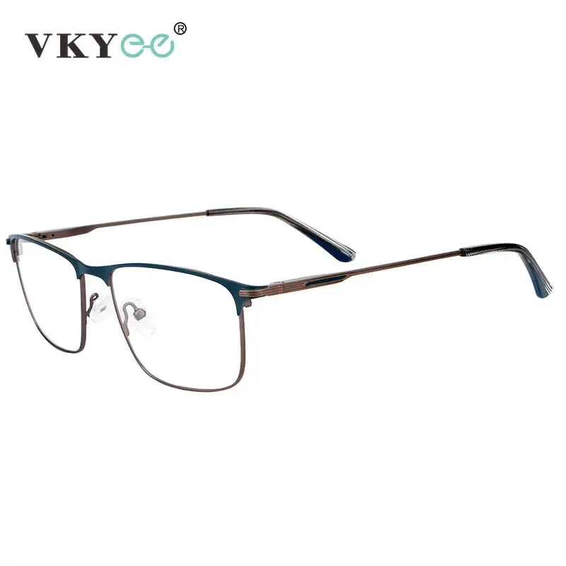 Vicky Men's Full Rim Tr 90 Stainless Steel Square Reading Glasses 2062