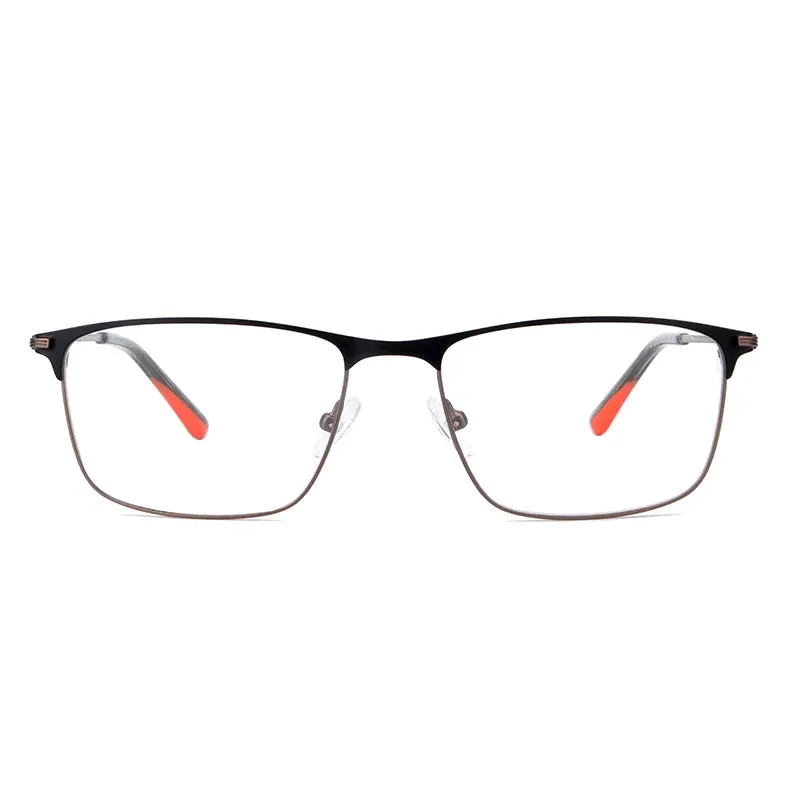 Vicky Men's Full Rim Tr 90 Stainless Steel Square Reading Glasses 2062