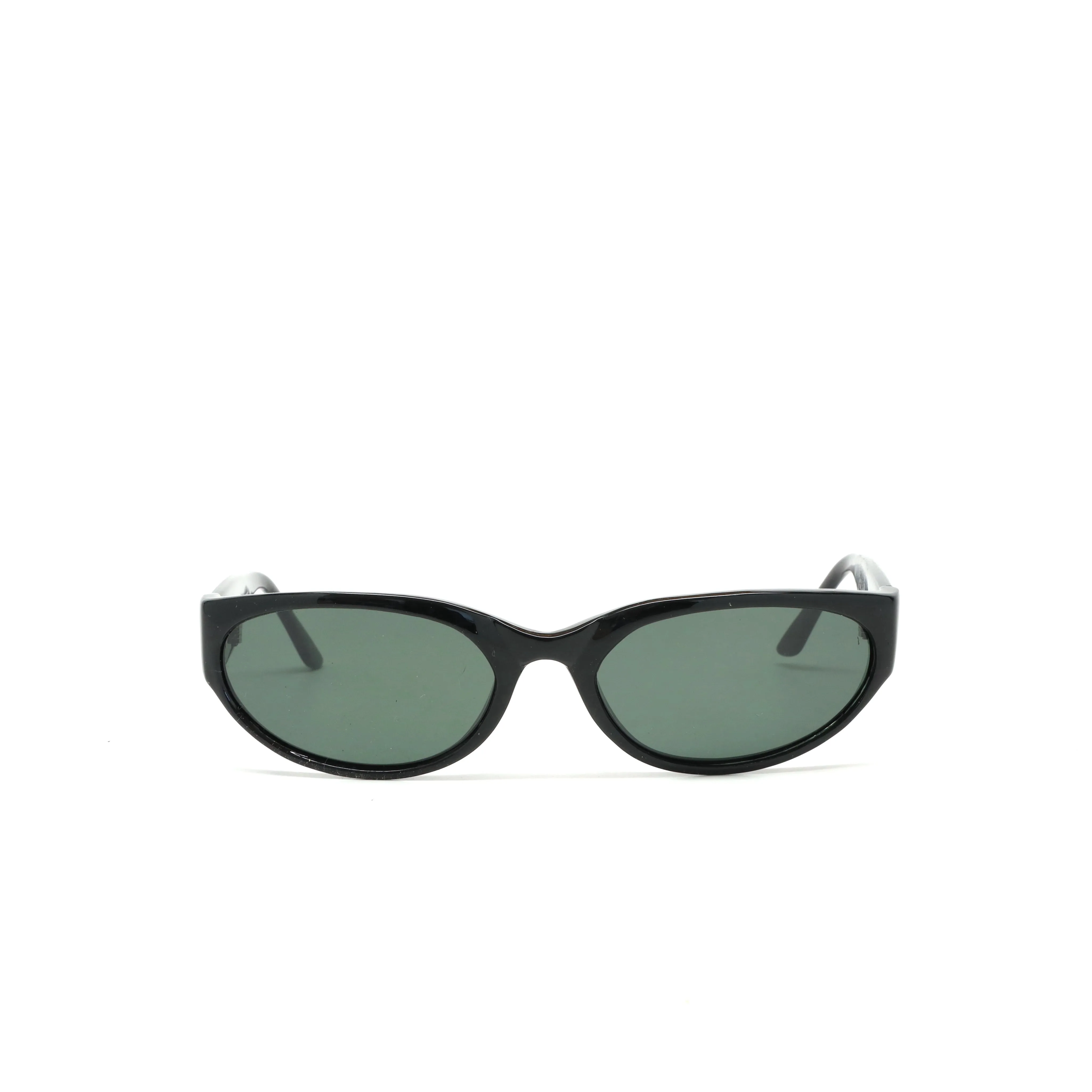 Vintage Standard Size Red Circular Frame Sunglasses - Black
