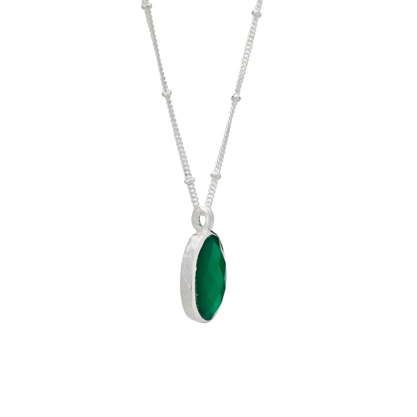 Wandering Soul Green Onyx Pendant Necklace | Sterling Silver