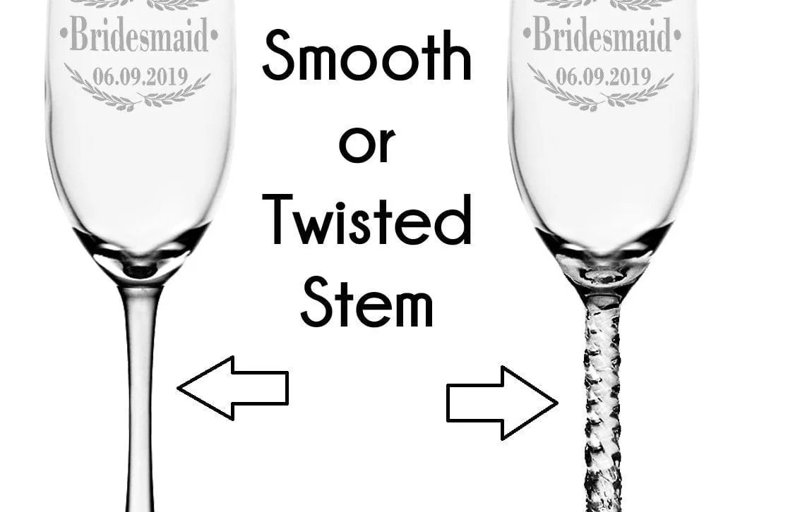 Wifey and Hubby Custom Set of 2 Champagne Wedding Flutes, Personalized Engraved Champagne Glasses, Toasting Glasses, Mr and Mrs Wedding Gift