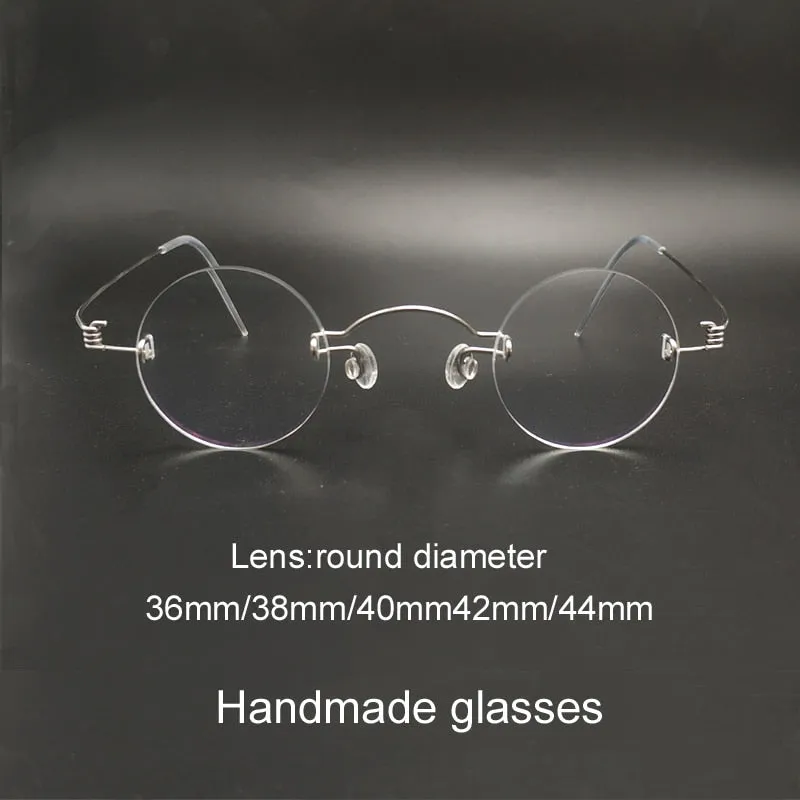 Yujo Unisex Rimless Small Round Screwless Stainless Steel Reading Glasses Y020