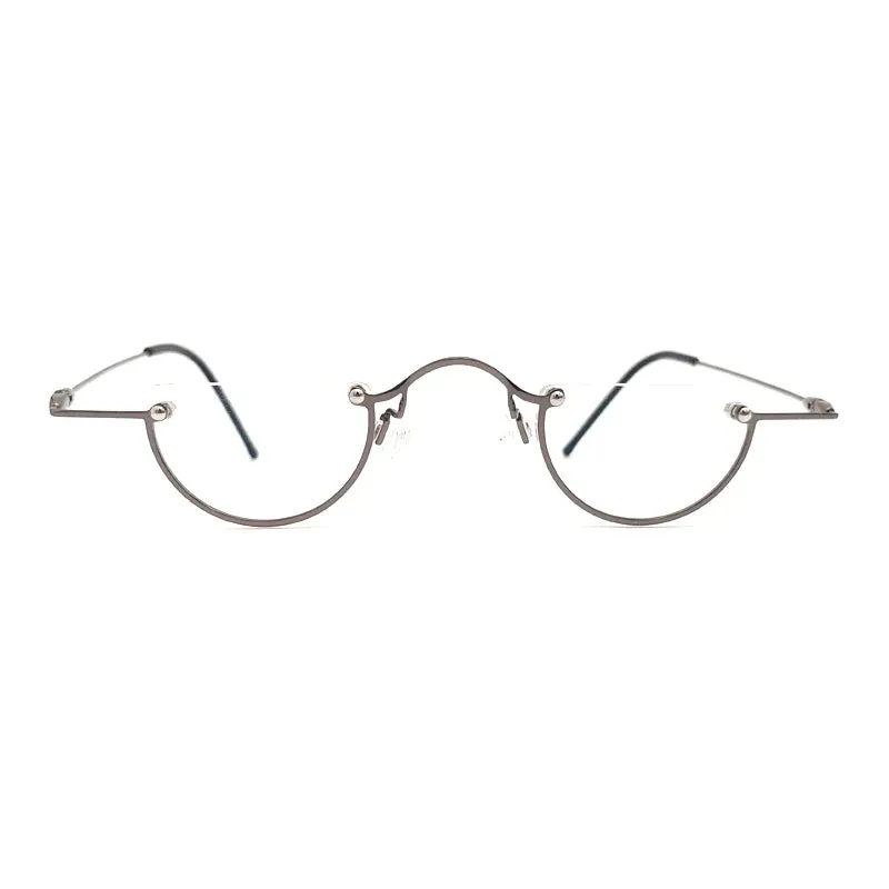 Yujo Unisex Semi Rim Round Alloy Reading Glasses 71193