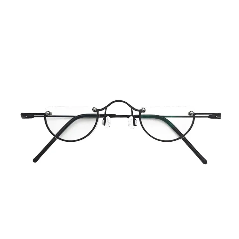 Yujo Unisex Semi Rim Round Alloy Reading Glasses 71193