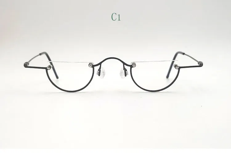 Yujo Unisex Semi Rim Round Alloy Reading Glasses 71193