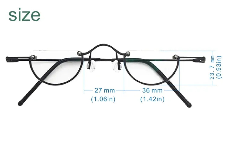Yujo Unisex Semi Rim Round Alloy Reading Glasses 71193
