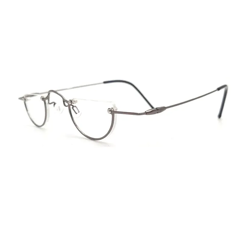 Yujo Unisex Semi Rim Round Alloy Reading Glasses 71193