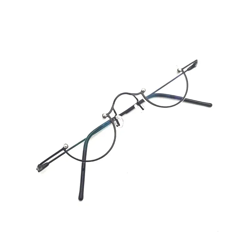 Yujo Unisex Semi Rim Round Alloy Reading Glasses 71193