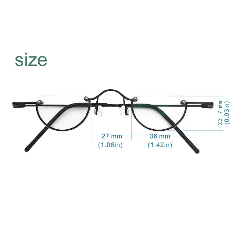 Yujo Unisex Semi Rim Round Alloy Reading Glasses 71193